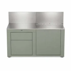 Cuisine 2 Modules Tiroirs + Plancha Vert Sauge - ENO