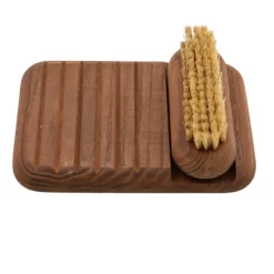 Ensemble brosse et porte-savon en bois - ANDREE JARDIN