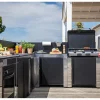 Ensemble Cuisine Extérieure Deluxe 6 Modules Noir et Inox - ENO
