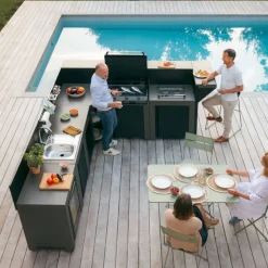 Ensemble Cuisine Extérieure Deluxe 6 Modules Gris Cargo - ENO