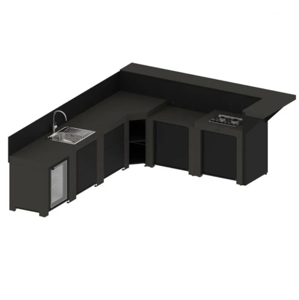Ensemble Cuisine Extérieure Deluxe 6 Modules Gris Cargo - ENO
