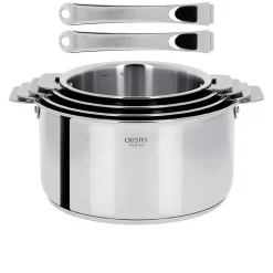 Ensemble de 4 Casseroles inox Casteline avec 2 poignées INCLUSES - CRISTEL