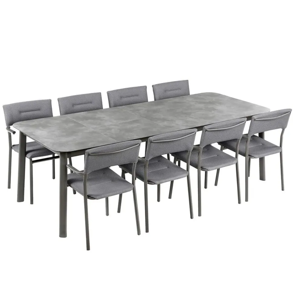 Ensemble table extensible et 8 fauteuils de jardin - LAFUMA