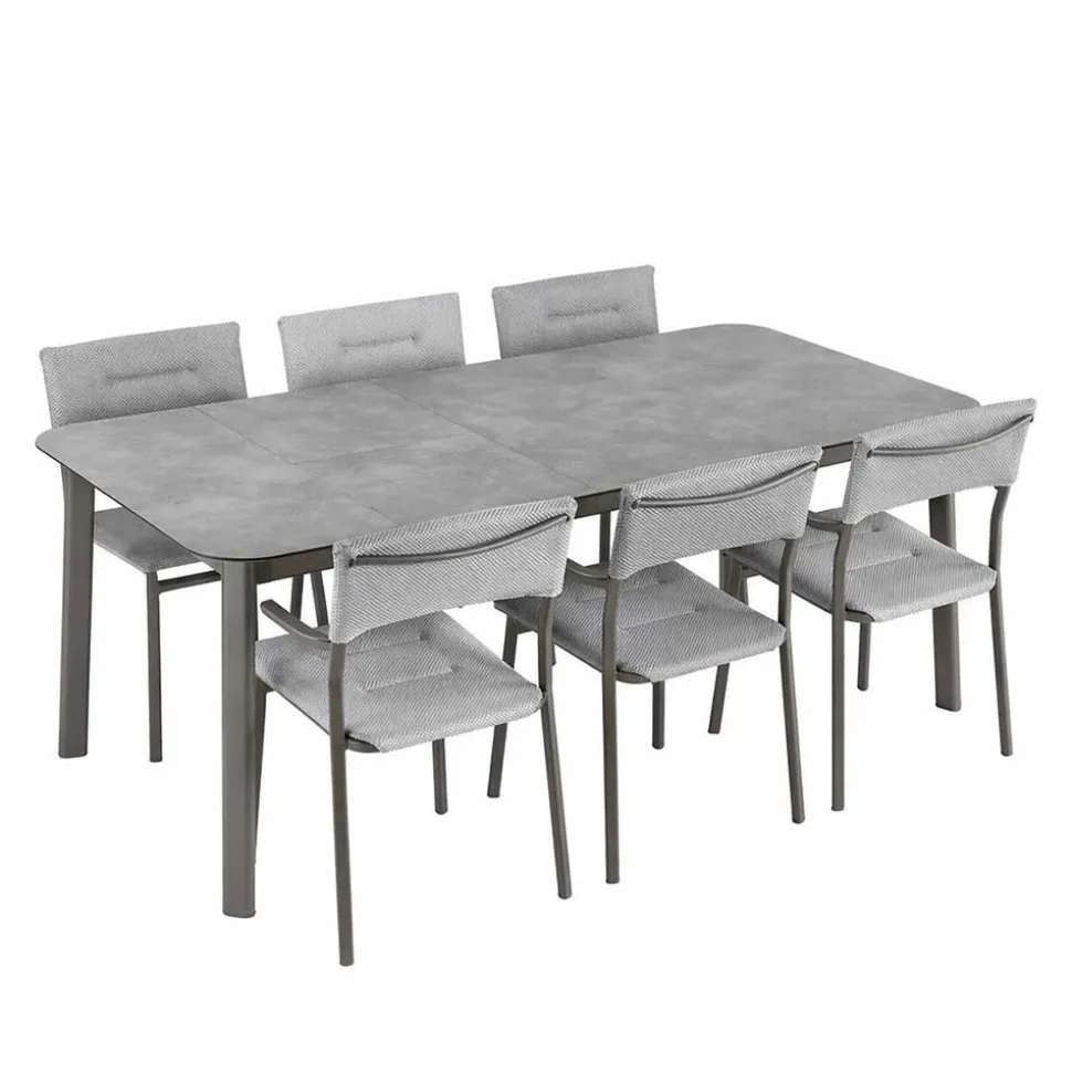 Ensemble table extensible et 6 fauteuils de jardin - LAFUMA