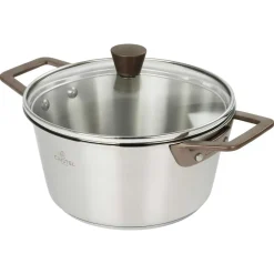 Faitout Inox Brossé Anses Cuivrées Couvercle OFFERT - CRISTEL