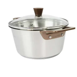 Faitout Inox Brossé Anses Cuivrées Couvercle OFFERT - CRISTEL