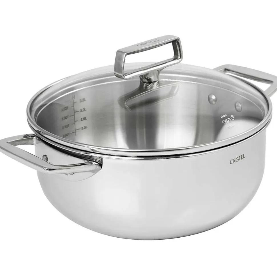 Faitout Inox Castel'Pro avec couvercle en Verre OFFERT - CRISTEL