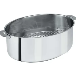 Faitout Ovale avec grille Mutine Poignée Amovible - CRISTEL