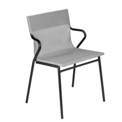 Fauteuil extérieur professionnel structure noire Horizon- toile Batyline Duo - LAFUMA