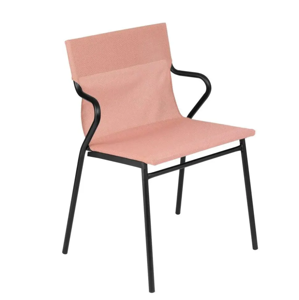 Fauteuil extérieur professionnel structure noire Horizon- toile Batyline Duo - LAFUMA