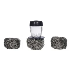 Kit support et 3 boules inox pour nettoyage de plancha - ENO