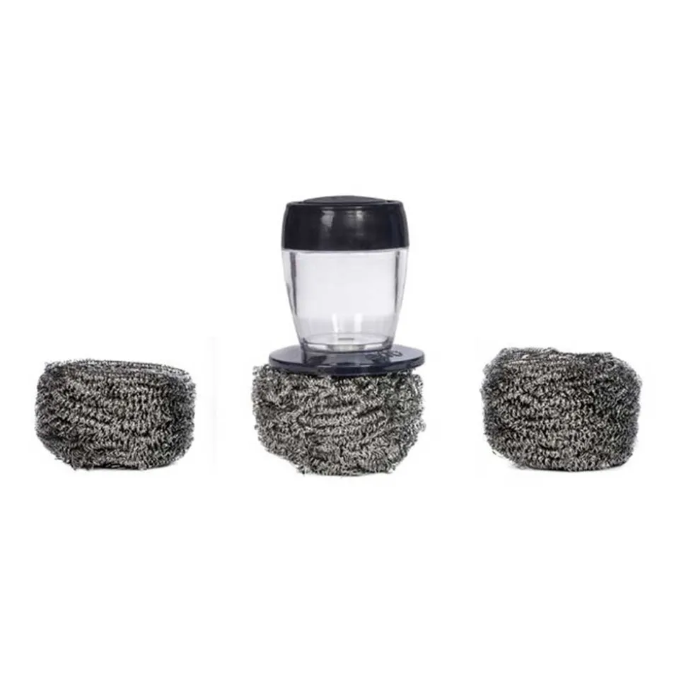 Kit support et 3 boules inox pour nettoyage de plancha - ENO