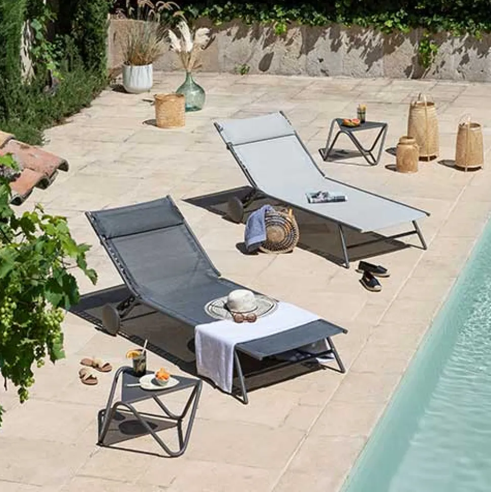 Lit bain de soleil Miami II toile Batyline DUO - LAFUMA