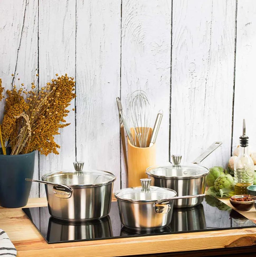 Lot 3 Casseroles Inox Brossé 1826 - CRISTEL
