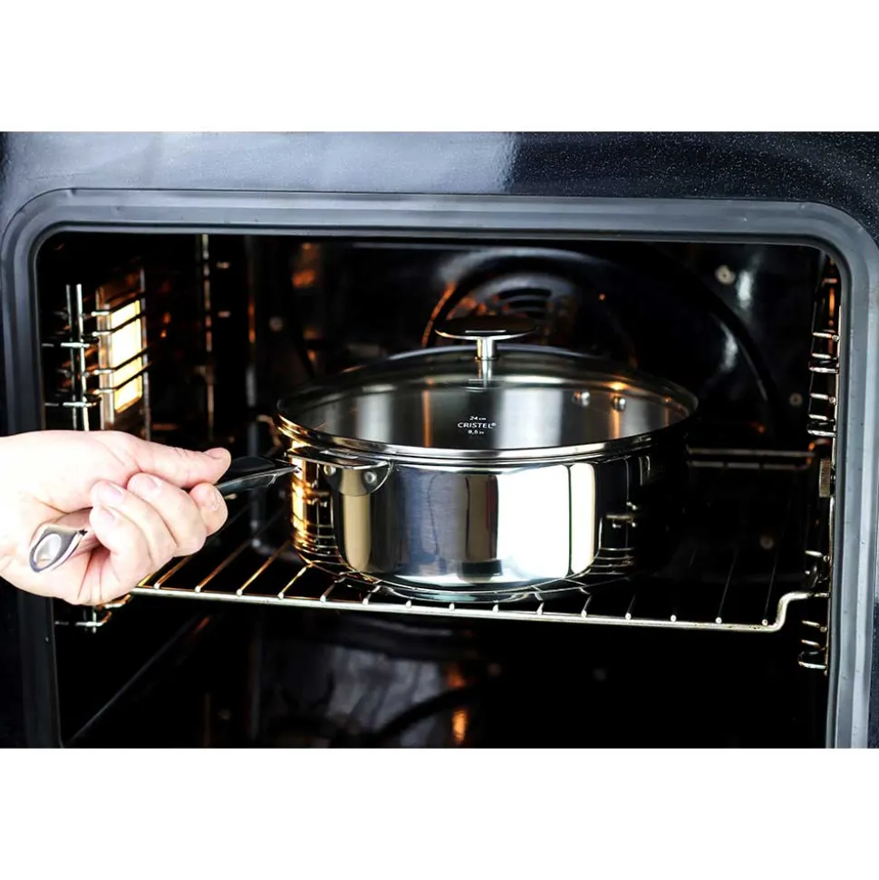 Lot 3 Casseroles inox Mutine avec Poignée et Couvercles - CRISTEL