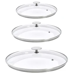 Lot 3 Couvercles en verre avec Pontet inox - DE BUYER