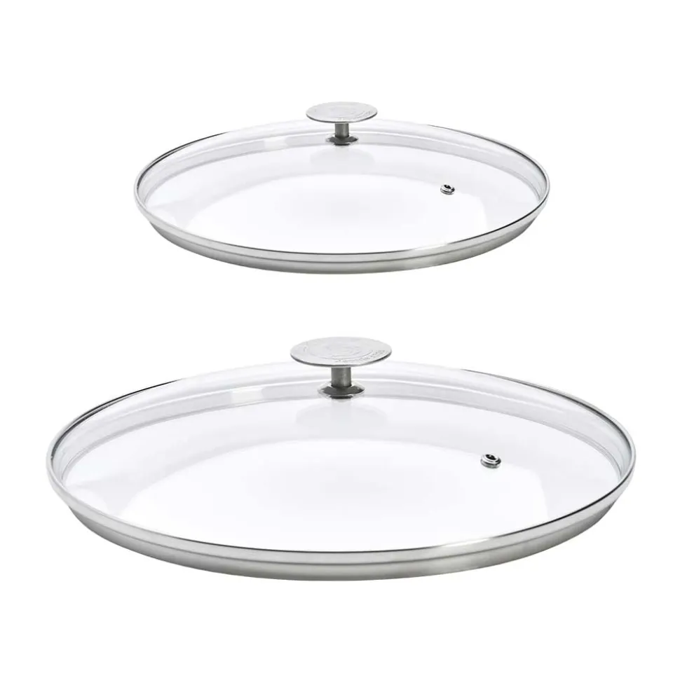 Lot 2 Couvercles en verre avec Pontet inox - DE BUYER