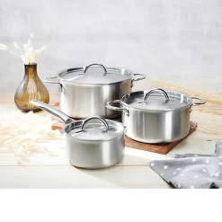 Lot 3 Couvercles Inox Brossé - DE BUYER