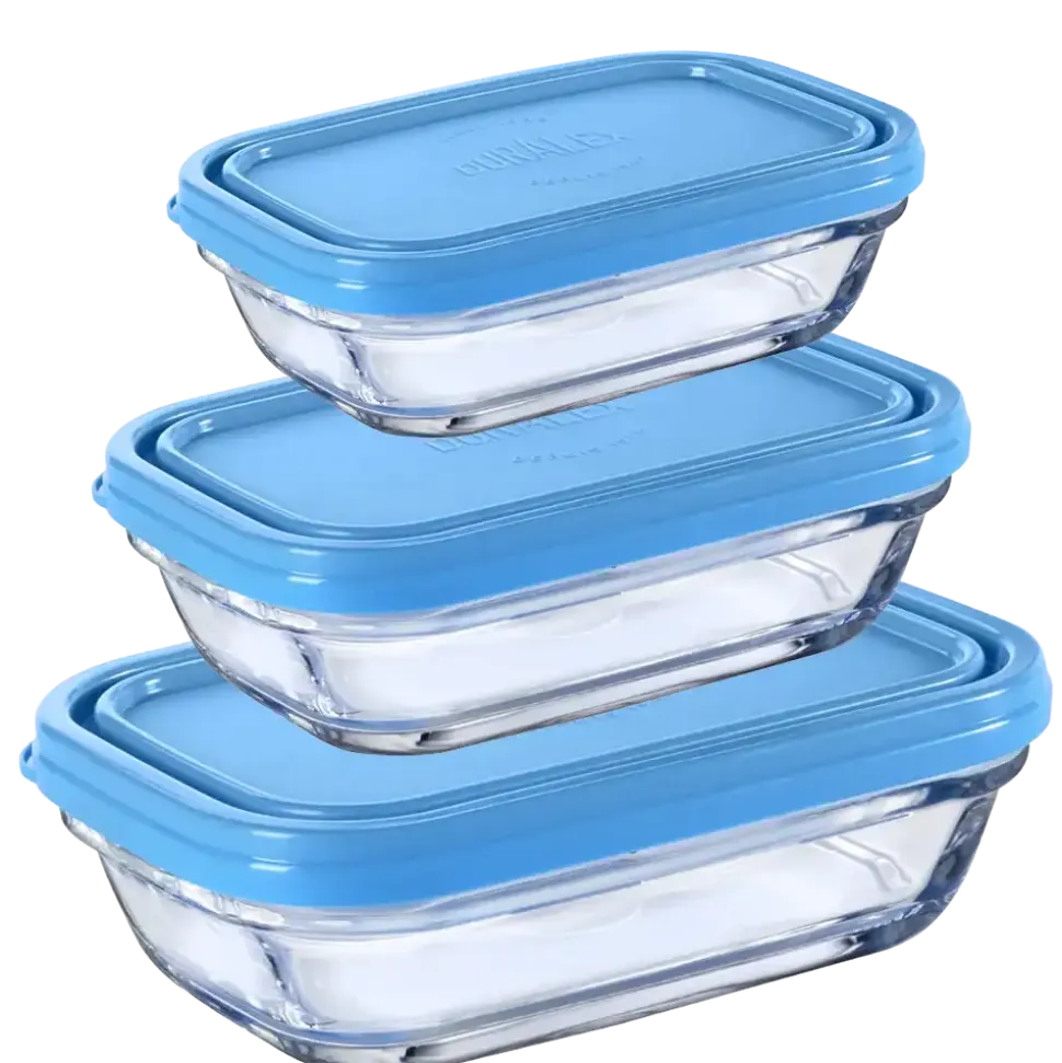 Lot de 3 boites conservation verre rectangulaires Freshbox - DURALEX