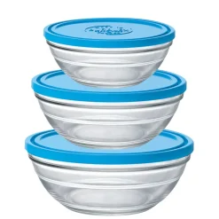 Lot de 3 boites conservation verre rondes Freshbox - DURALEX