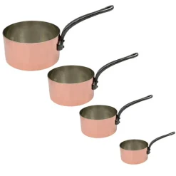 Lot de 4 Casseroles Cuivre Etamées - ATELIER DU CUIVRE