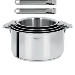Lot de 4 Casseroles inox Casteline avec 2 poignées Zenith INCLUSES - CRISTEL