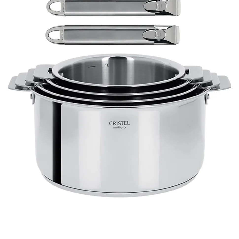 Lot de 4 Casseroles inox Casteline avec 2 poignées Zenith INCLUSES - CRISTEL