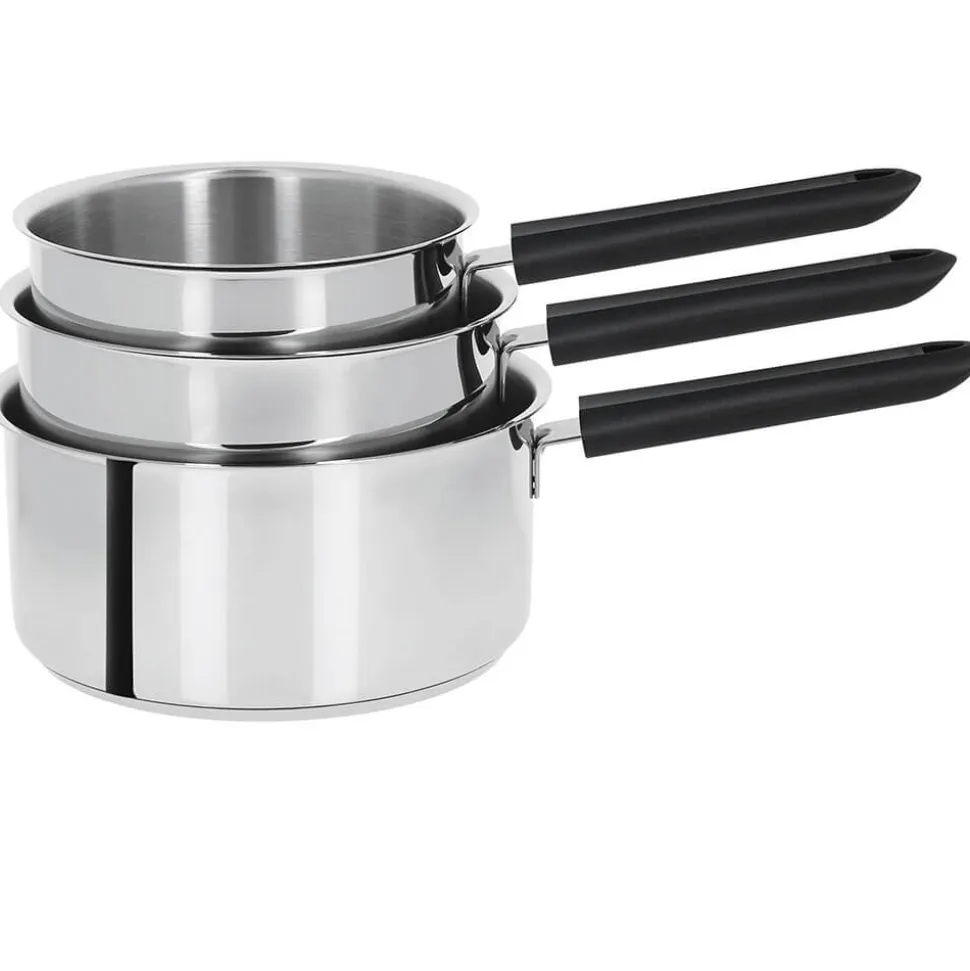 Lot de 3 Casseroles Inox Mutine - CRISTEL