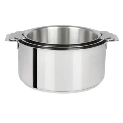 Lot de 3 Casseroles inox Mutine poignée amovible - CRISTEL