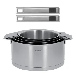 Lot de 4 Casseroles STRATE + 2 poignées STRATE amovibles OFFERTES - CRISTEL