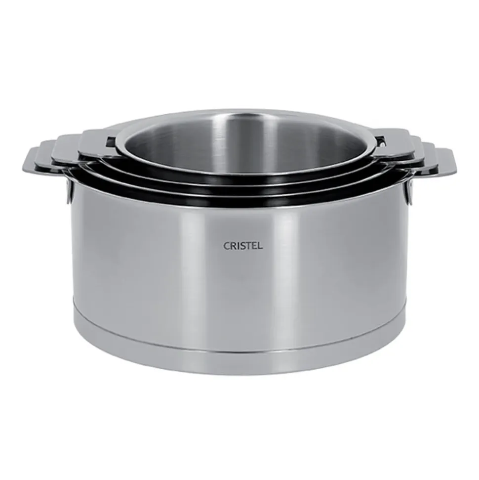 Lot de 4 Casseroles STRATE poignée amovible - CRISTEL