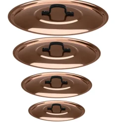Lot de 4 Couvercles Cuivre Etamé - BAUMALU