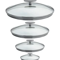 Lot de 4 Couvercles en verre bombé Platine - CRISTEL