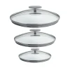 Lot de 3 Couvercles en verre bombé Platine - CRISTEL