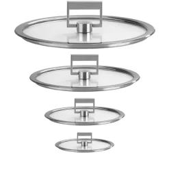 Lot de 4 Couvercles plat Strate poignée fixe - CRISTEL