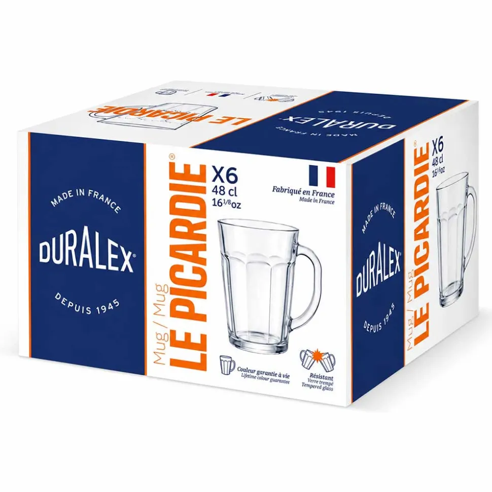 Lot de 6 Mugs Transparent 48 cl PICARDIE - DURALEX