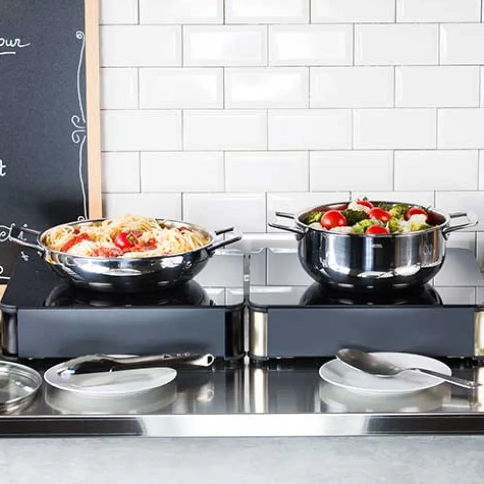 Lot de 2 Plats Sautoir Inox Castel'Pro - CRISTEL
