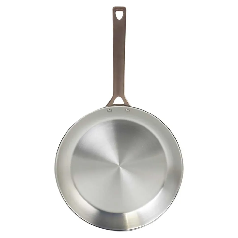 Lot de 2 Poêles Inox Brossé Poignée Cuivrée - CRISTEL