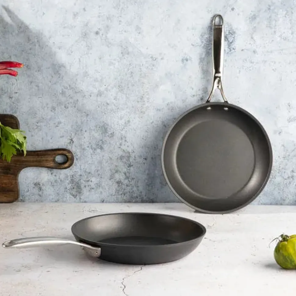 Lot de 2 Poêles inox et anti-adhérente CASTEL'PRO - CRISTEL
