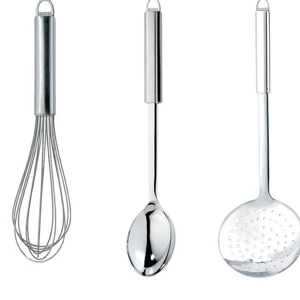 Lot de spatules et fouet inox - CRISTEL