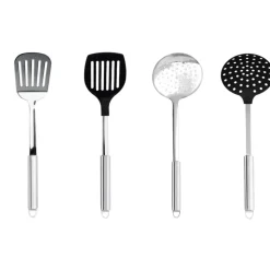 Lot de 4 ustensiles de cuisine inox et nylon - CRISTEL