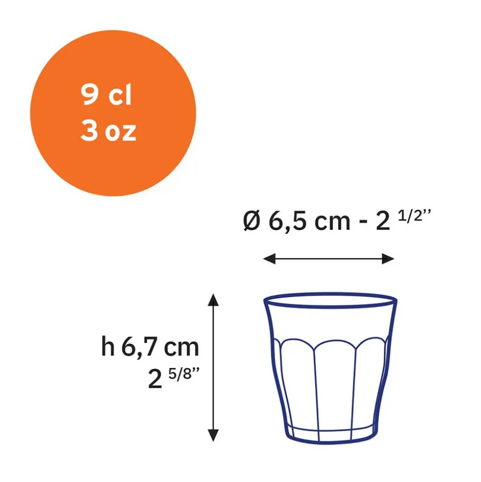 Lot de 6 verres Transparent 9 cl PICARDIE - DURALEX