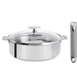 Lot Sauteuse Mutine 24 cm amovible avec 1 poignée Zenith et couvercle - CRISTEL