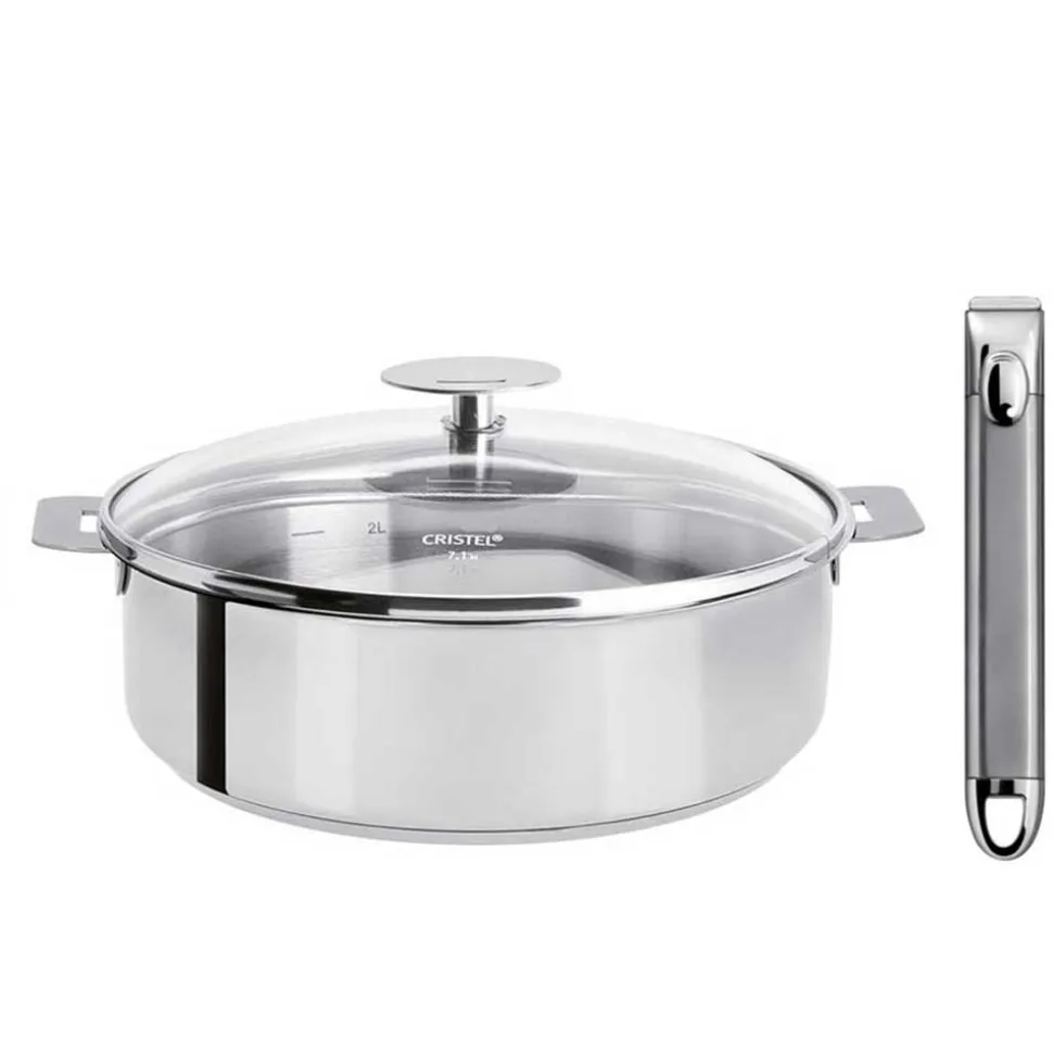 Lot Sauteuse Mutine 24 cm amovible avec 1 poignée Zenith et couvercle - CRISTEL