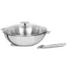 Lot Wok Casteline 28 cm amovible avec poignée inox et couvercle - CRISTEL