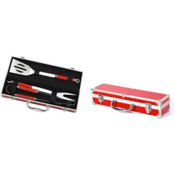 Mallette 3 ustensiles Barbecue Rouge - LE MARQUIER