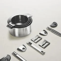 Marmite inox Strate poignée fixe avec couvercle OFFERT - CRISTEL