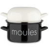 Marmite à moules noire et couvercle blanc - BAUMALU