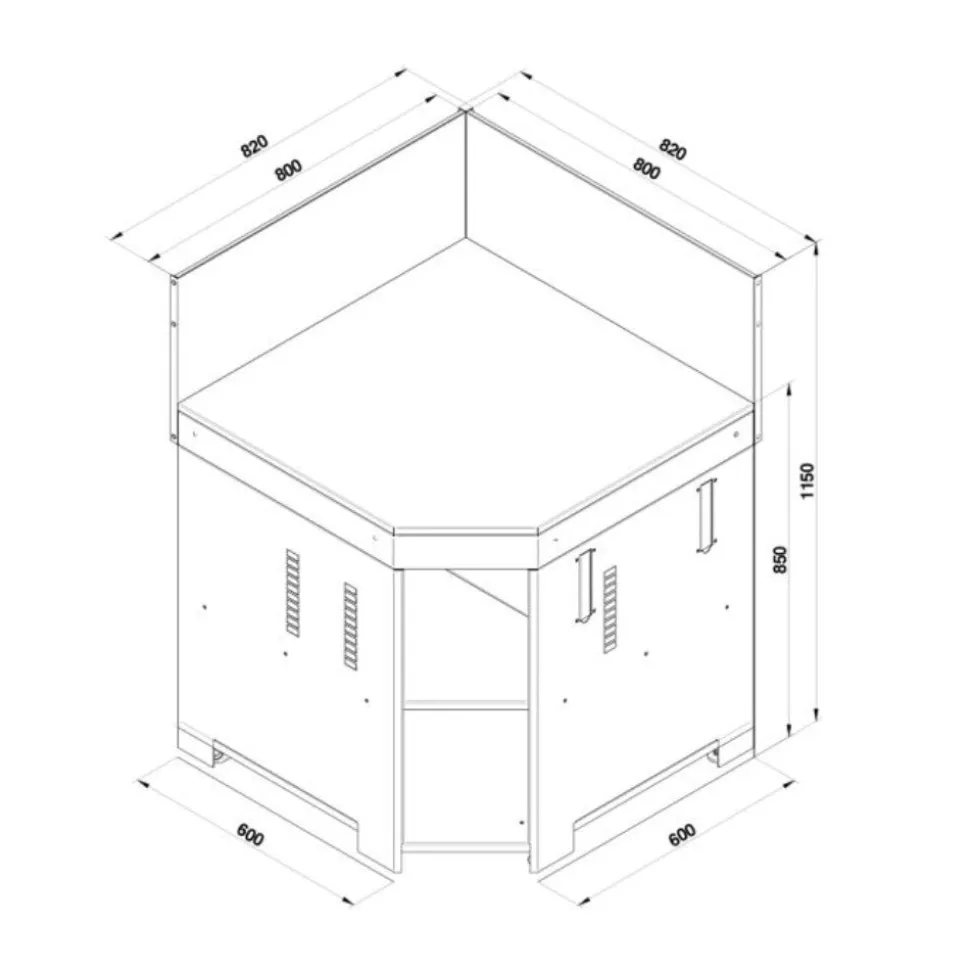 Meuble d'Angle pour Cuisine Extérieure Gris Cargo - ENO