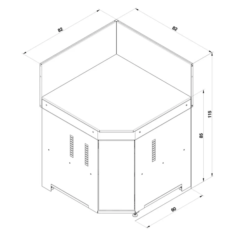 Meuble d'Angle pour Cuisine Extérieure Vert Sauge - ENO